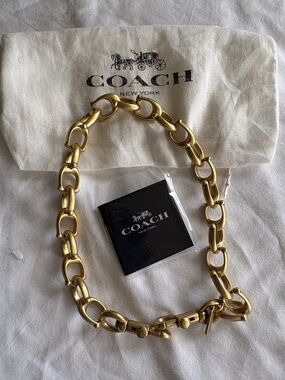 NWOT COACH Gold-Link Signature C Chain Strap or bag charm